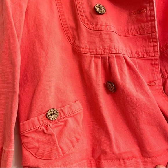 Personal Identity Coral Jacket Double Breasted Blazer 3/4 Length Sleeve sz Small - Picture 3 of 9
